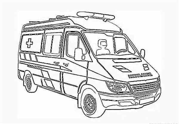 Раскраска машинки скорая