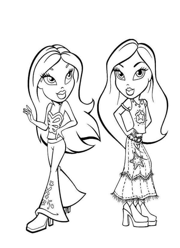 Романтичная Раскраска для Bratz Наряд с Душой