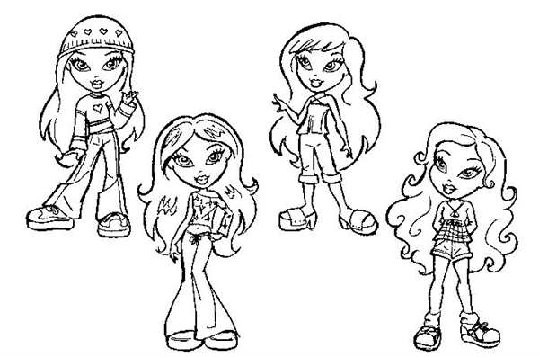Романтичная Раскраска для Bratz Наряд с Душой
