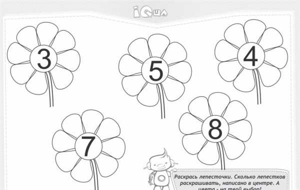 Ромашка по Точкам Прогулка с Раскраской