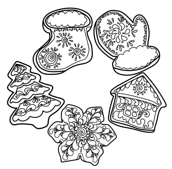Рождественская радость раскраска печенья cookie