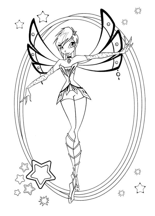 Winx раскраска Текна