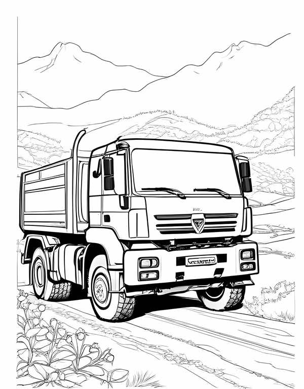 Раскраска КАМАЗ 65115 самосвал