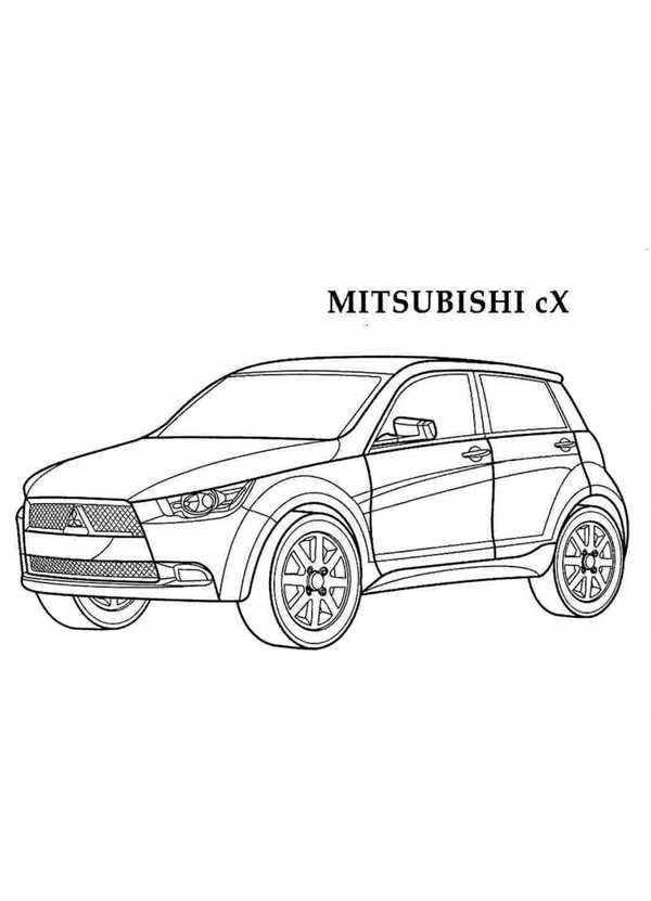 Mitsubishi Lancer Evolution 8 раскраска