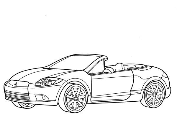 Раскраска Mitsubishi Lancer Evolution 9