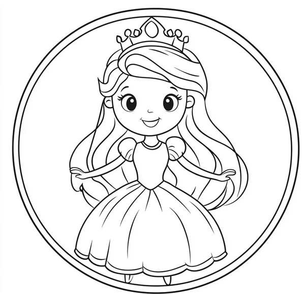 Принцесса раскраска для детей 7 лет