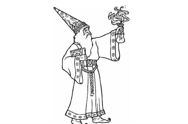 Волшебник рисунок раскраска
