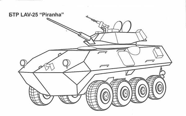 Раскраска бронетранспортер БТР-80а