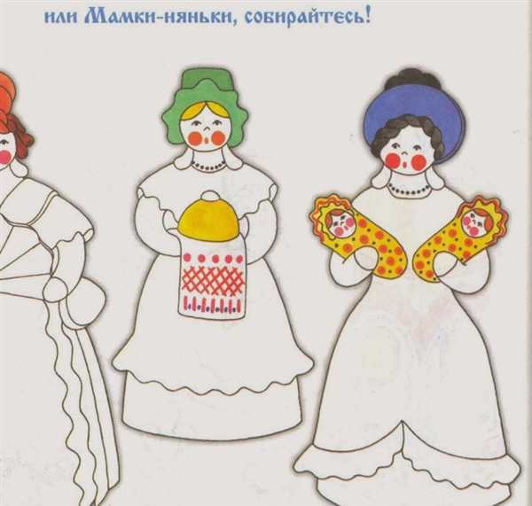 Дымковская Барыня раскраска для детей
