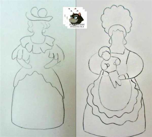 Скачать Раскраску Дымковской Барышни