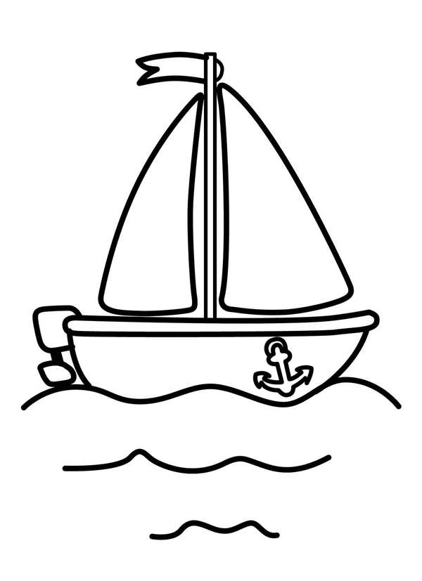 Раскраска. Кораблик