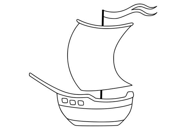 Пиратский корабль раскраска