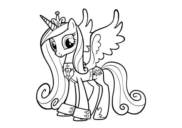 Раскраска my little Pony принцесса Каденс