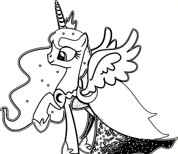 Раскраски my little Pony принцесса Селестия