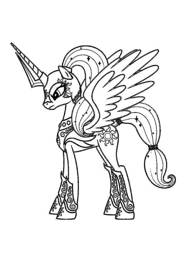 Раскраски my little Pony принцесса Селестия