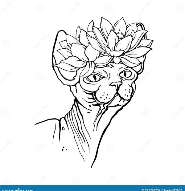 Разукрашка кошки сфинкс