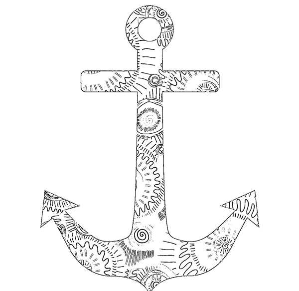 Раскраска морской якорь