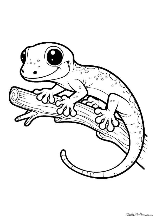 Ящерица раскраска
