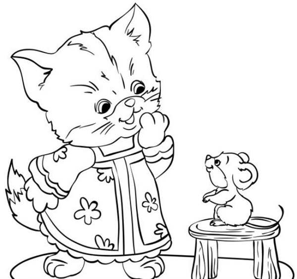 Котенок для раскрашивания