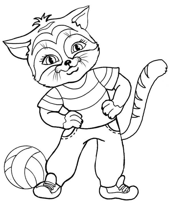 Кошки. Раскраска