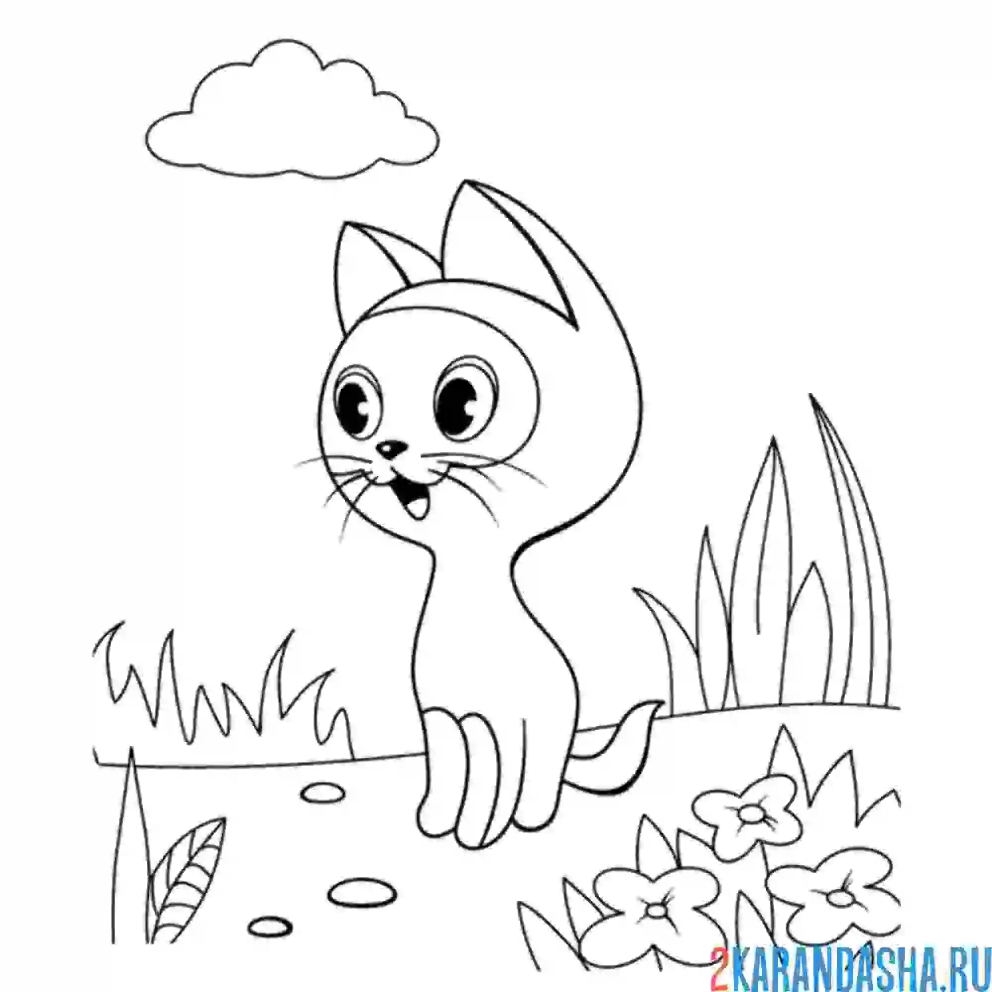 Кошки. Раскраска
