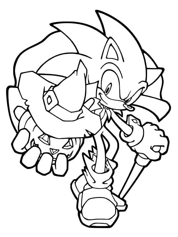 Сложная раскраска Sonic детали до мелочей
