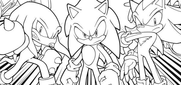 Сложная раскраска Sonic детали до мелочей