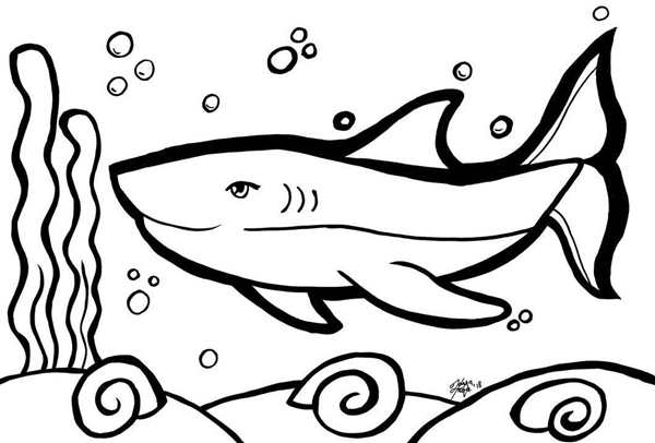 Shark to Colour for Kids