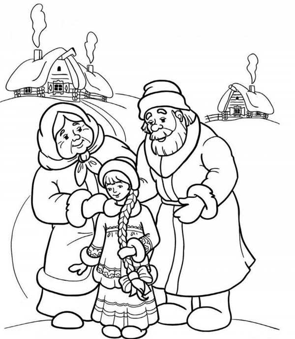 Зимняя раскраска