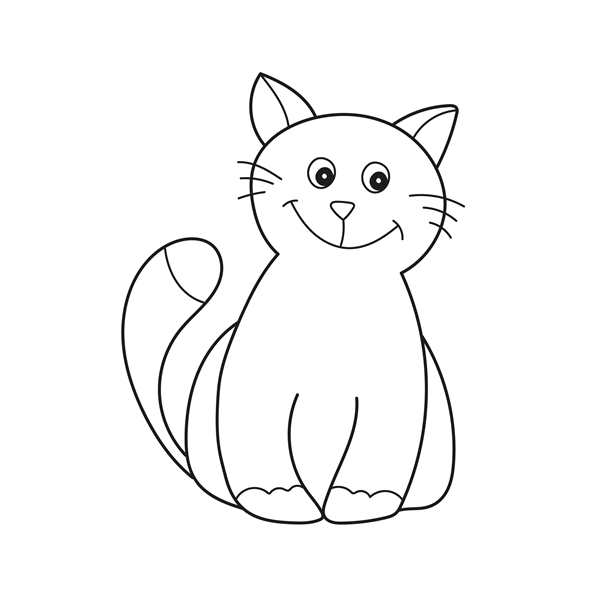 Котик спит раскраска