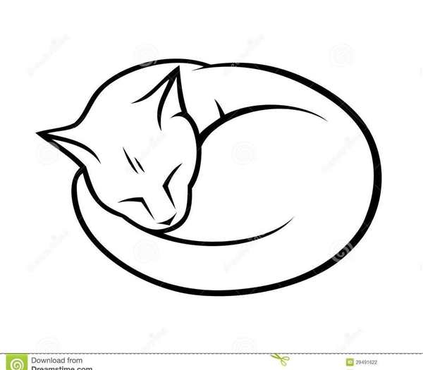 Спящий кот раскраска