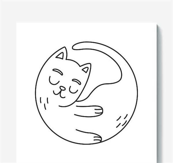 Спящий кот раскраска
