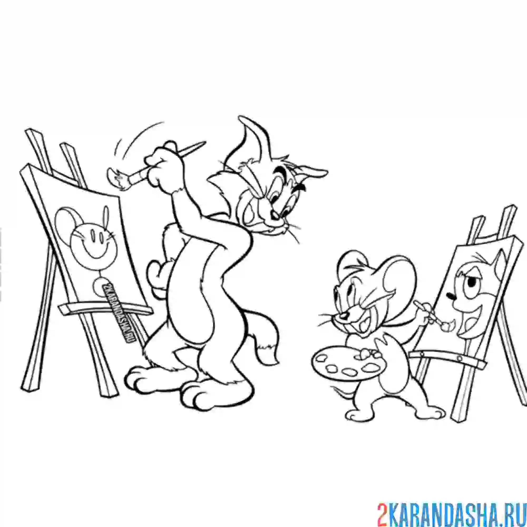 Раскраска для детей Disney Tom Jerry