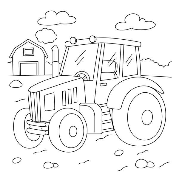 Раскраска трактор John Deere