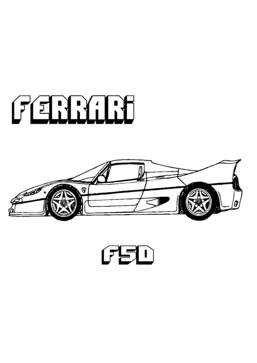 Винтажный Феррари F50 Загадочная Раскраска