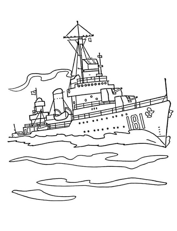 Военный корабль рисунок