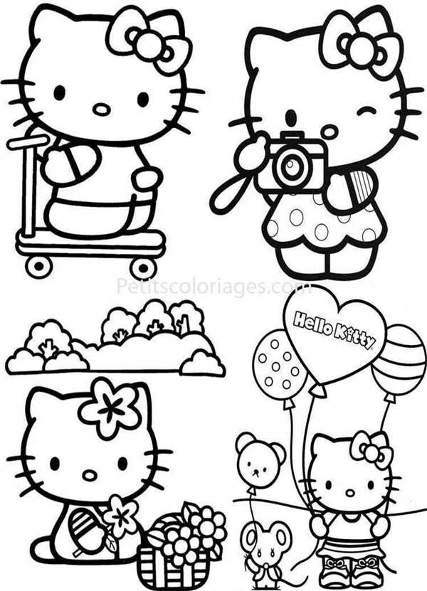 Воздушные Шары с Hello Kitty Увлекательная Раскраска