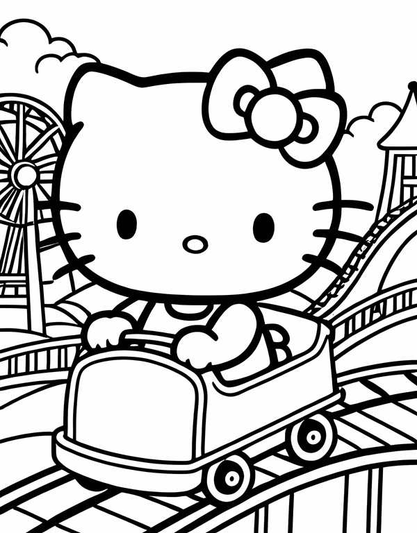 Воздушные Шары с Hello Kitty Увлекательная Раскраска