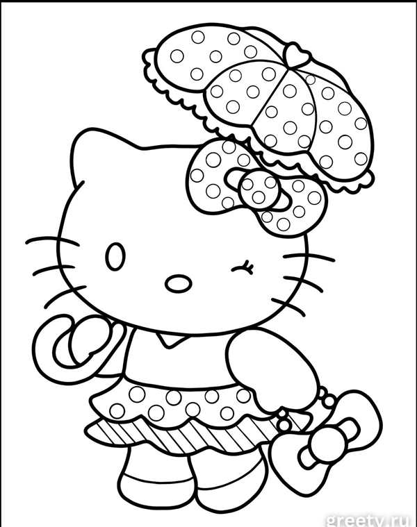 Воздушные Шары с Hello Kitty Увлекательная Раскраска