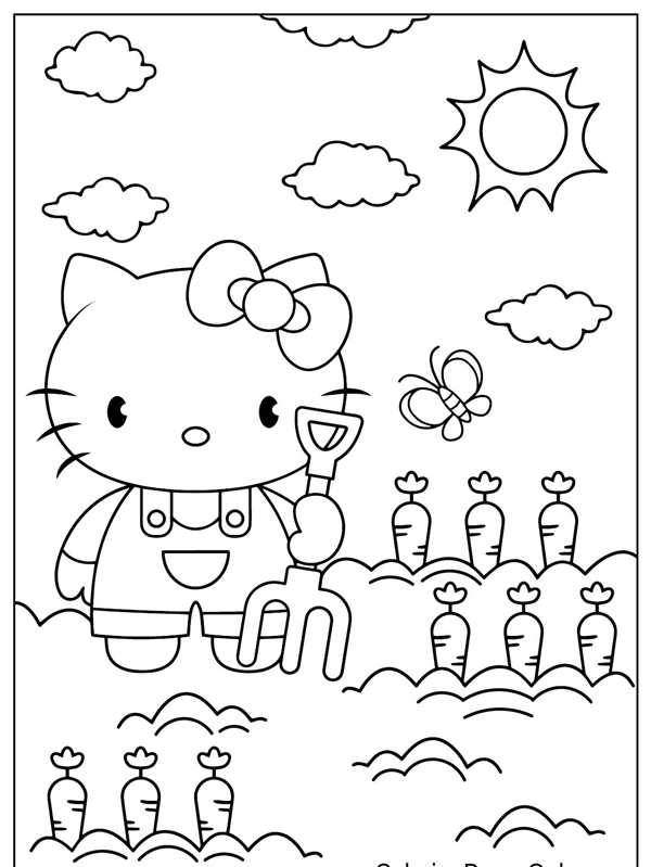 Воздушные Шары с Hello Kitty Увлекательная Раскраска
