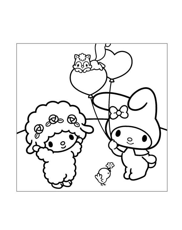 Воздушные Шары с Hello Kitty Увлекательная Раскраска