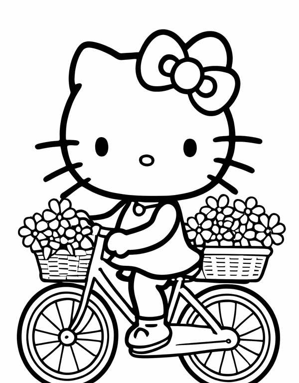 Воздушные Шары с Hello Kitty Увлекательная Раскраска