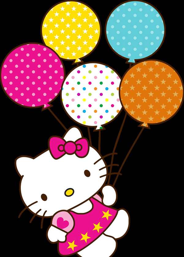 Воздушные Шары с Hello Kitty Увлекательная Раскраска