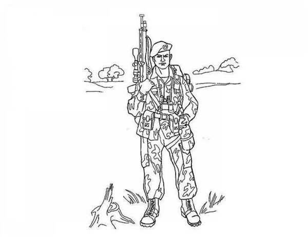 Военный рисунок раскраска