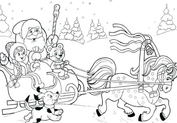 Зимние Приключения Раскраска Сани winter