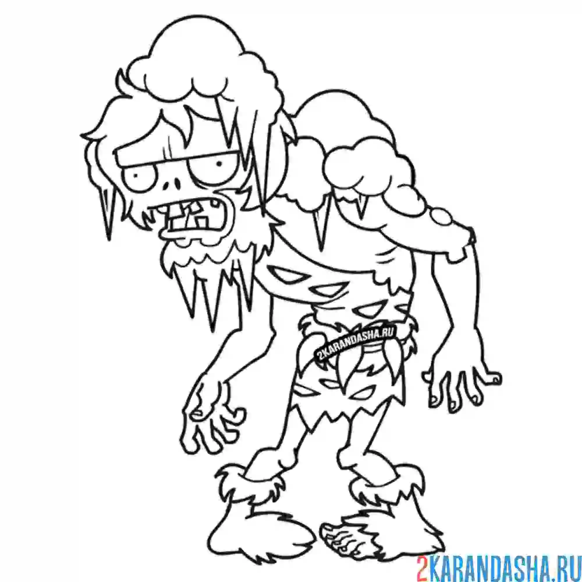 Plants vs Zombies раскраска